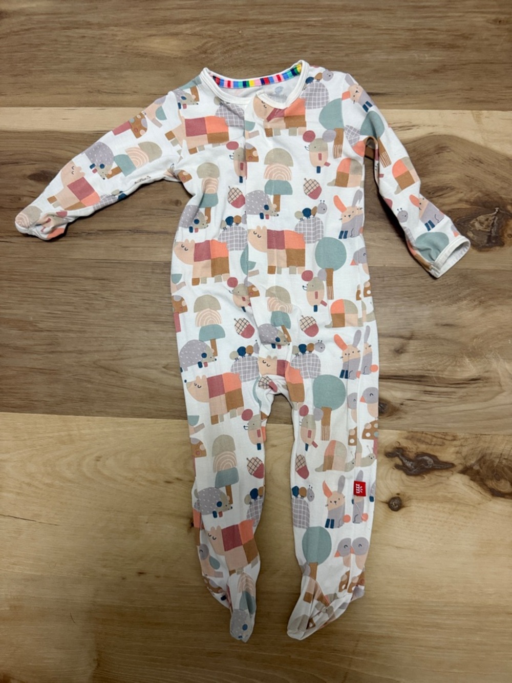 Magnetic Me Pastel Multi Animal Print Footie 6-9m One-Piece